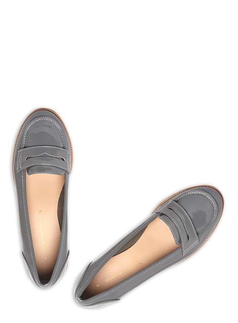Grey Patent 'Lily' Loafers